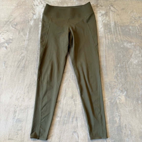Uniqlo Khaki Gym Athletic Activewear Leggings Wmn’s Sz S - Picture 1 of 7
